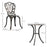 3 Piece Garden Bistro Set Aluminium Outdoor Furniture Set for 2 Patio Chairs and Table with Umbrella Hole Bronze Tone