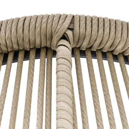 3 PCS Webbed PE Rattan Outdoor Patio Set w/ Cushions Steel Frame Brown