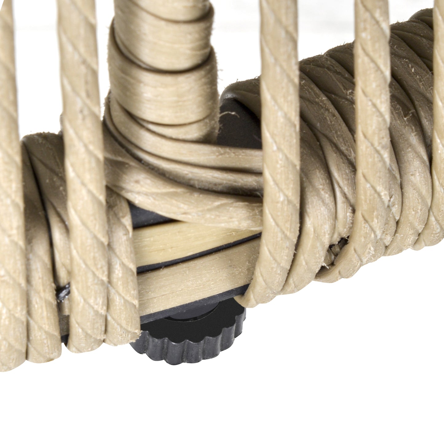 3 PCS Webbed PE Rattan Outdoor Patio Set w/ Cushions Steel Frame Brown