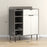 Hallway Shoe Cabinet with 3 Adjustable Shelves Graphite Wood Effect