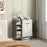 Hallway Shoe Cabinet with 3 Adjustable Shelves Graphite Wood Effect