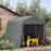 Garden Storage Tent, Heavy Duty Bike Shed, Patio Storage Shelter w/ Metal Frame and Double Zipper Doors, 2.8m x 2.4m x 2.4m, Grey