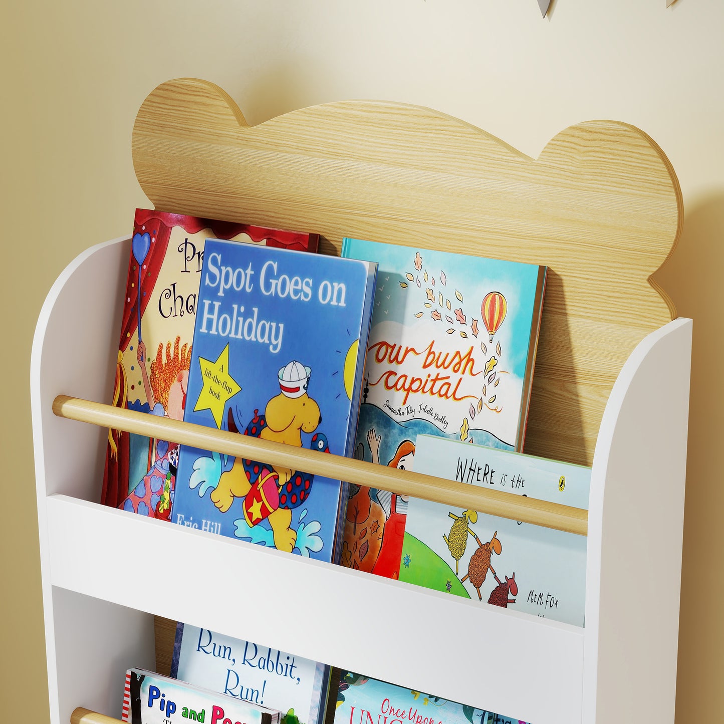 3 Tier Kids Bookshelf Bear Theme Children Bookcase
