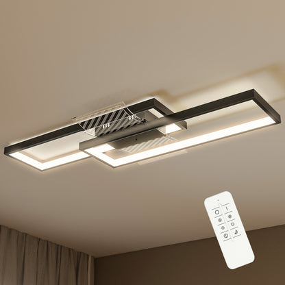LED Ceiling Light, Dimmable Ceiling Light with Remote Control, Black