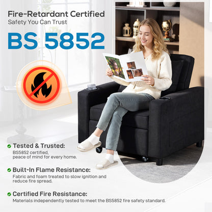 3-in-1 Sofa Bed, Convertible Sleeper Chair with Adjustable Backrest