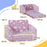 2 in 1 Kids Chair Bed Foldable with Glow in The Dark Stars Moon Design, Pink