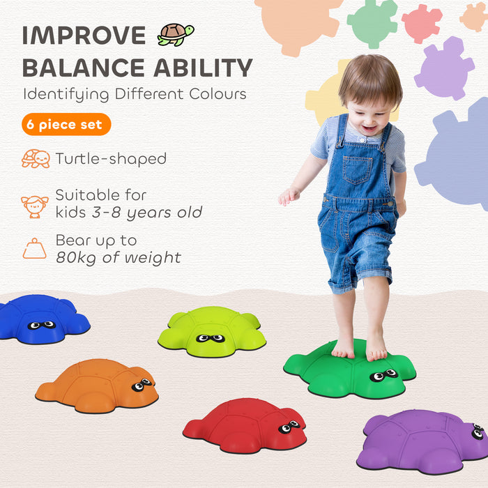 6 PCS Kids Stepping Stones, Turtle-Shaped Stackable River Stones