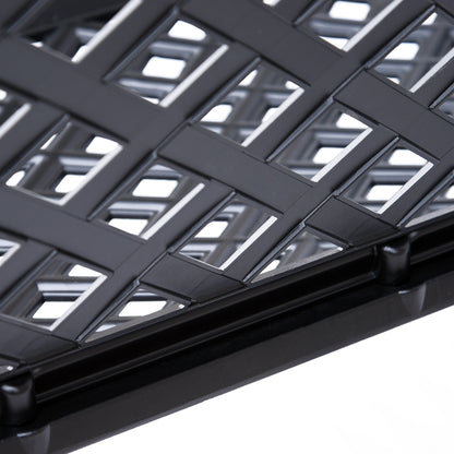 Garden Bench Park Chair Cast Aluminium Outdoor 2-seater Outdoor Black