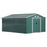 13 x 11 ft Metal Garden Shed Large Patio Roofed Tool Storage Box with Ventilation and Sliding Door, Deep Green