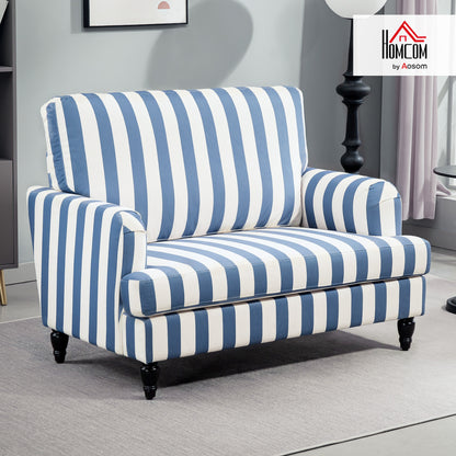 Cuddle Chair with Stripe, Armchair for Living Room, Blue and White