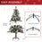 4FT Artificial Snow Dipped Christmas Tree Xmas Pencil Tree Holiday Home Party Decoration with Foldable Feet Red Berries White Pinecones, Green