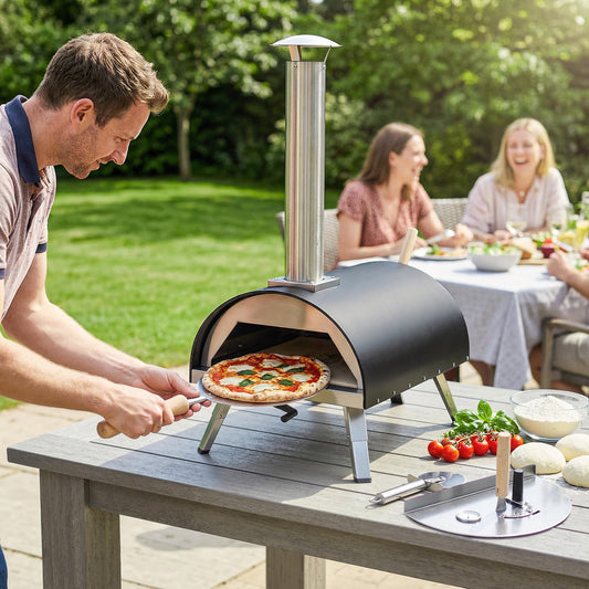Outdoor Pizza Oven Portable w/ 12" Rotating Stone