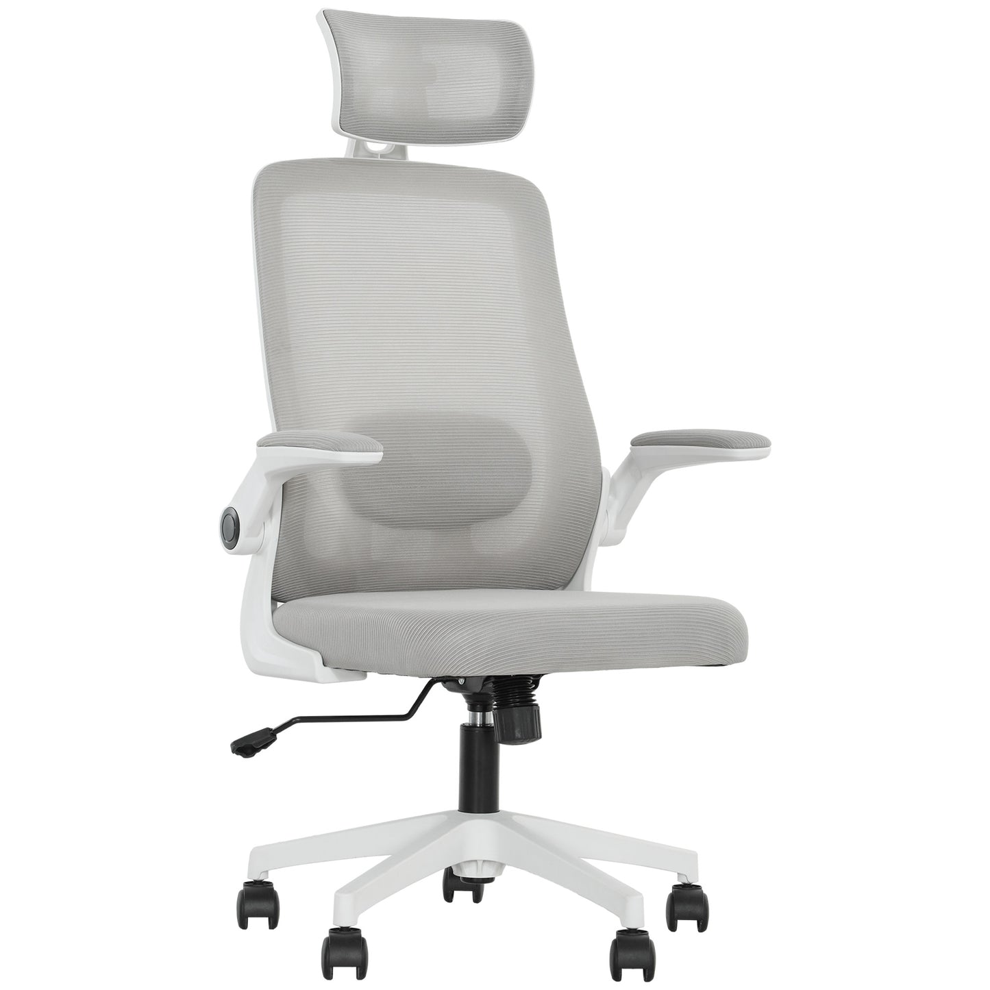 Executive Mesh Office Chair with Headrest, Lumbar Support, Grey