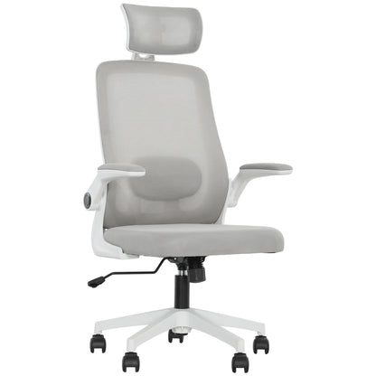 Executive Mesh Office Chair with Headrest, Lumbar Support, Grey