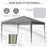 3 x 3 m Garden Pop Up Gazebo Marquee Party Tent Wedding Canopy, Height Adjustable with Carrying Bag, Grey