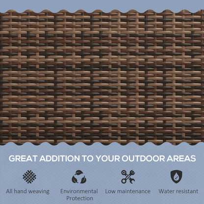 Patio Rattan 2 Seater Garden Bench Love Seat Garden Armchair Brown