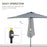 2.7m Balcony Half Parasol 5 Steel Ribs Construction Garden Outdoor Umbrella Grey