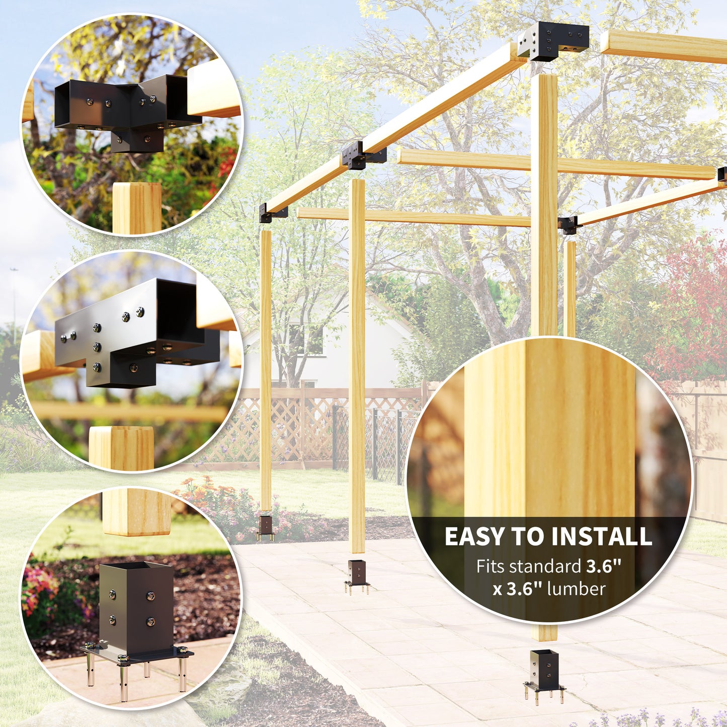 Pergola Kit, Pergola Brackets with 3-Way & 4-Way Corner Brackets