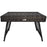 Foldable Outdoor Coffee Table, Metal Frame Rattan Side Table, Coffee Table Side Table for Lawn, Garden, Mixed Grey