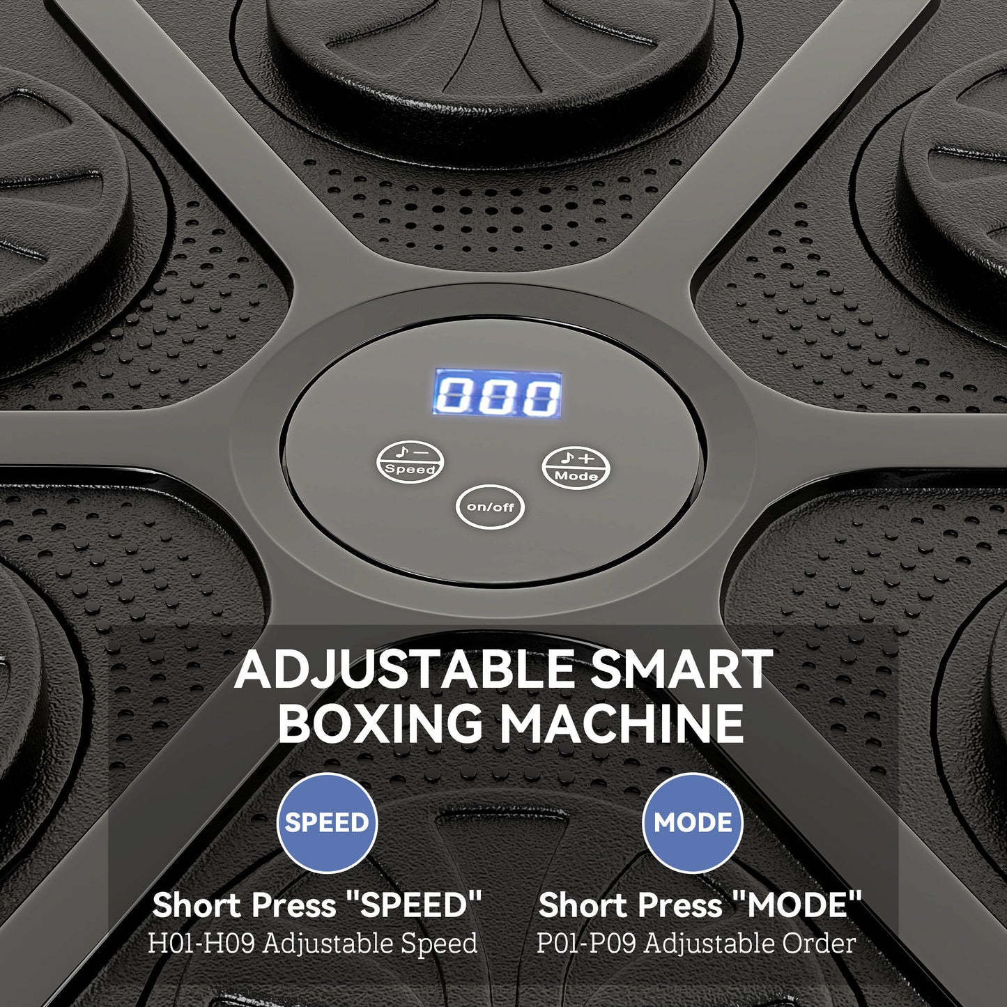 Music Boxing Machine, Smart Bluetooth Boxing Machine Wall Mounted with 9 Speeds & Modes, LED Lights and Gloves, Punching Pad for Adults, Black