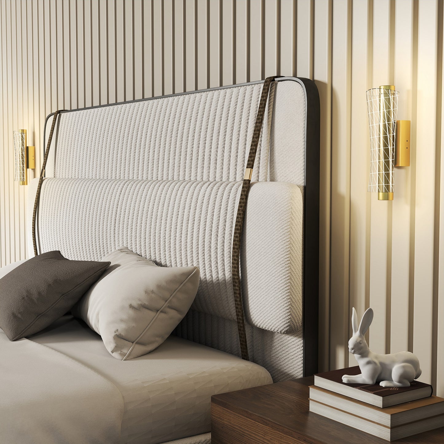 Led Wall Lamp 2 Pack, Modern Indoor Geometric Wall Light, Gold Tone