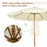 3.3(m) Patio Umbrella, Garden Parasol, Outdoor Sun Shade Canopy with 8 Bamboo Ribs, Ruffles and Wood Pole, Beige