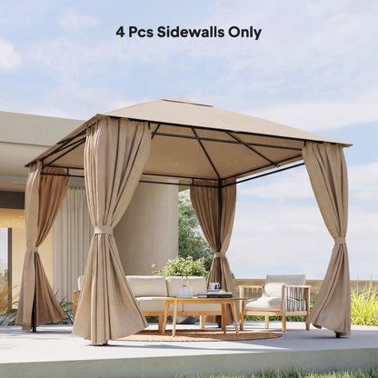 3 x 3 m Gazebo Replacement Curtains Privacy Panel Set, 4 Panels