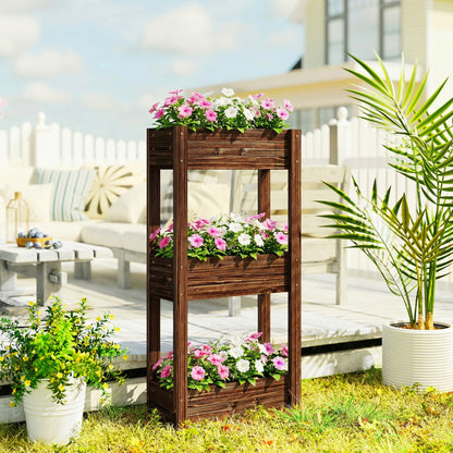 3-Tier Wooden Raised Planter, Raised Garden Bed on Legs
