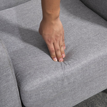 Modern Accent Chair, Occasional Chair with Rubber Wood Legs for Living Room, Bedroom, Grey