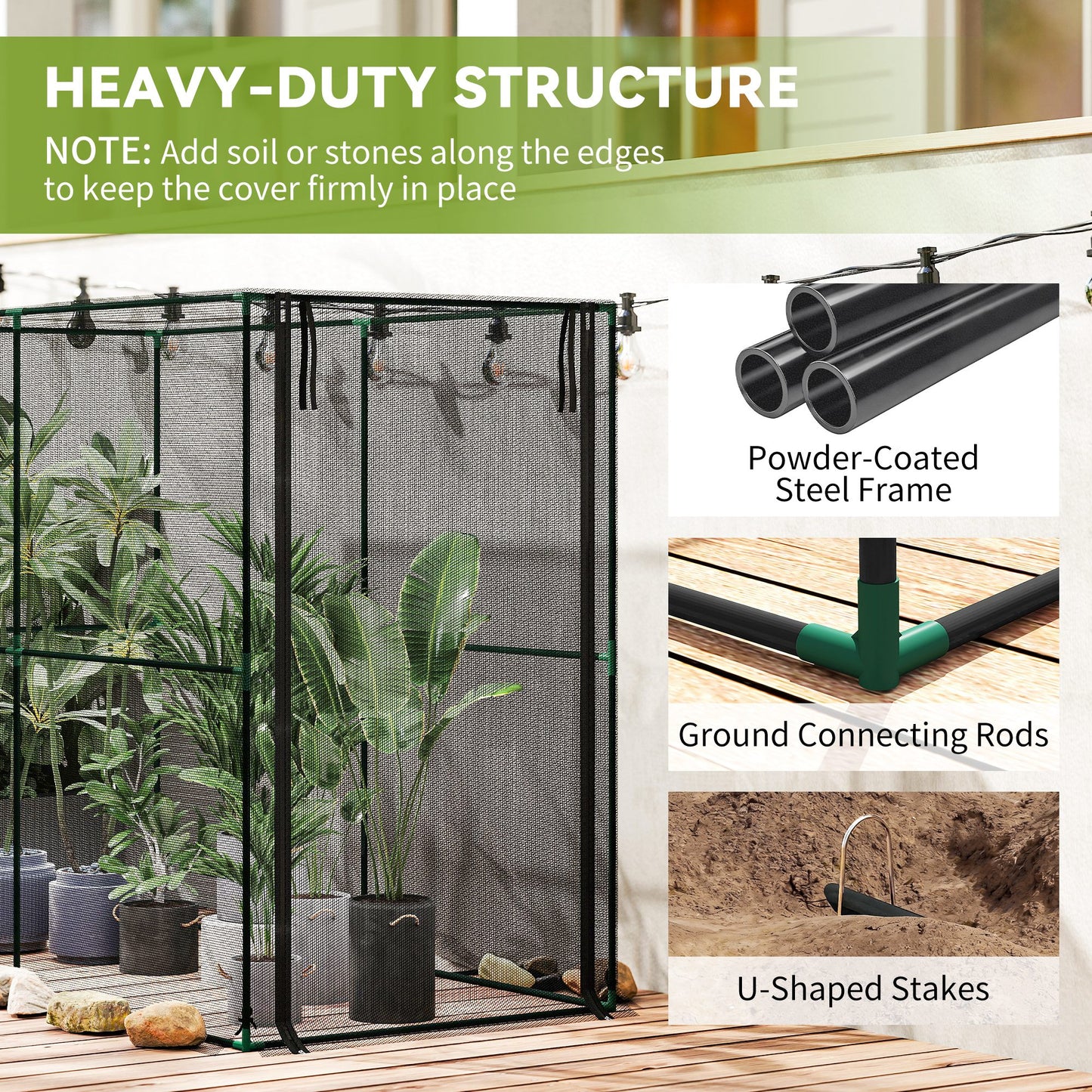 Fruit Cage Bird Netting, Plant Protection Tent, Black