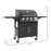 4 Burner Gas BBQ Grill Outdoor Portable Barbecue Trolley w/ Warming Rack, Side Shelves, Storage Cabinet, Thermometer