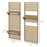 Wall Mounted Plant Stands Set of 2, Fir Wood Flower Stand with Shelves and Slatted Trellis for Patio, Balcony, Porch