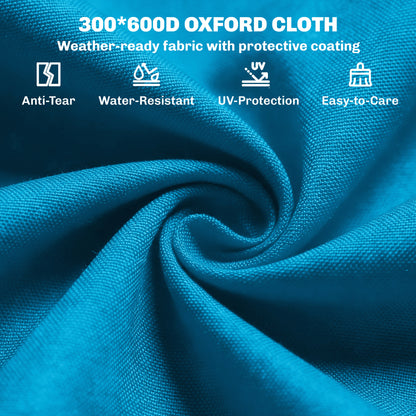 2 Piece Reclining Chaise Lounge with Adjustable Backrest, Sky Blue