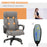 High Back Executive Office Chair 6- Point Vibration Massage Extra Padded Swivel Ergonomic Tilt Desk Seat, Grey