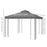 3 x 3m Outdoor Garden Steel Gazebo with 2 Tier Roof, Patio Canopy Marquee Patio Party Tent Canopy Shelter Vented Roof Decorative Frame - Grey