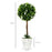 Set of 2 Potted Artificial Plants Ball Tree with Flowers, White