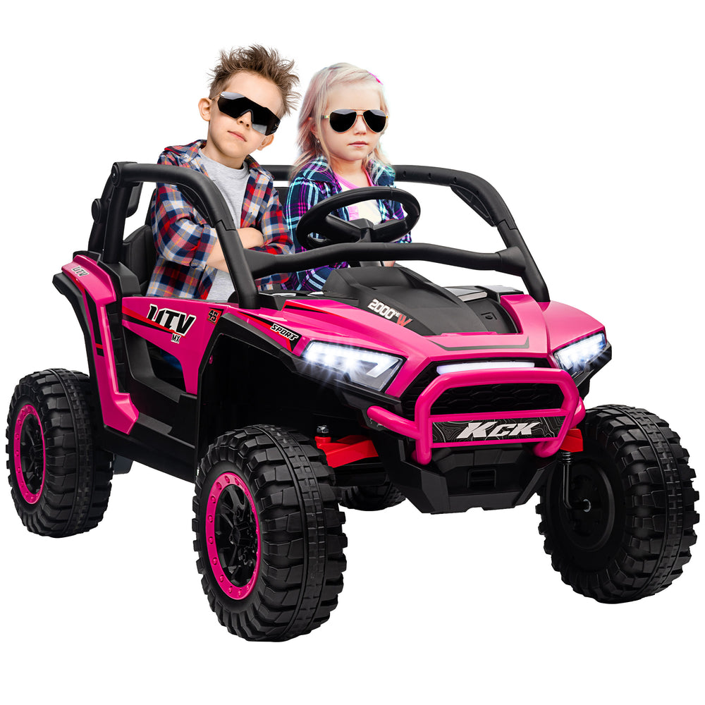 2 Seater 24V 7AH Ride on Truck w/ Spring Suspension - Pink