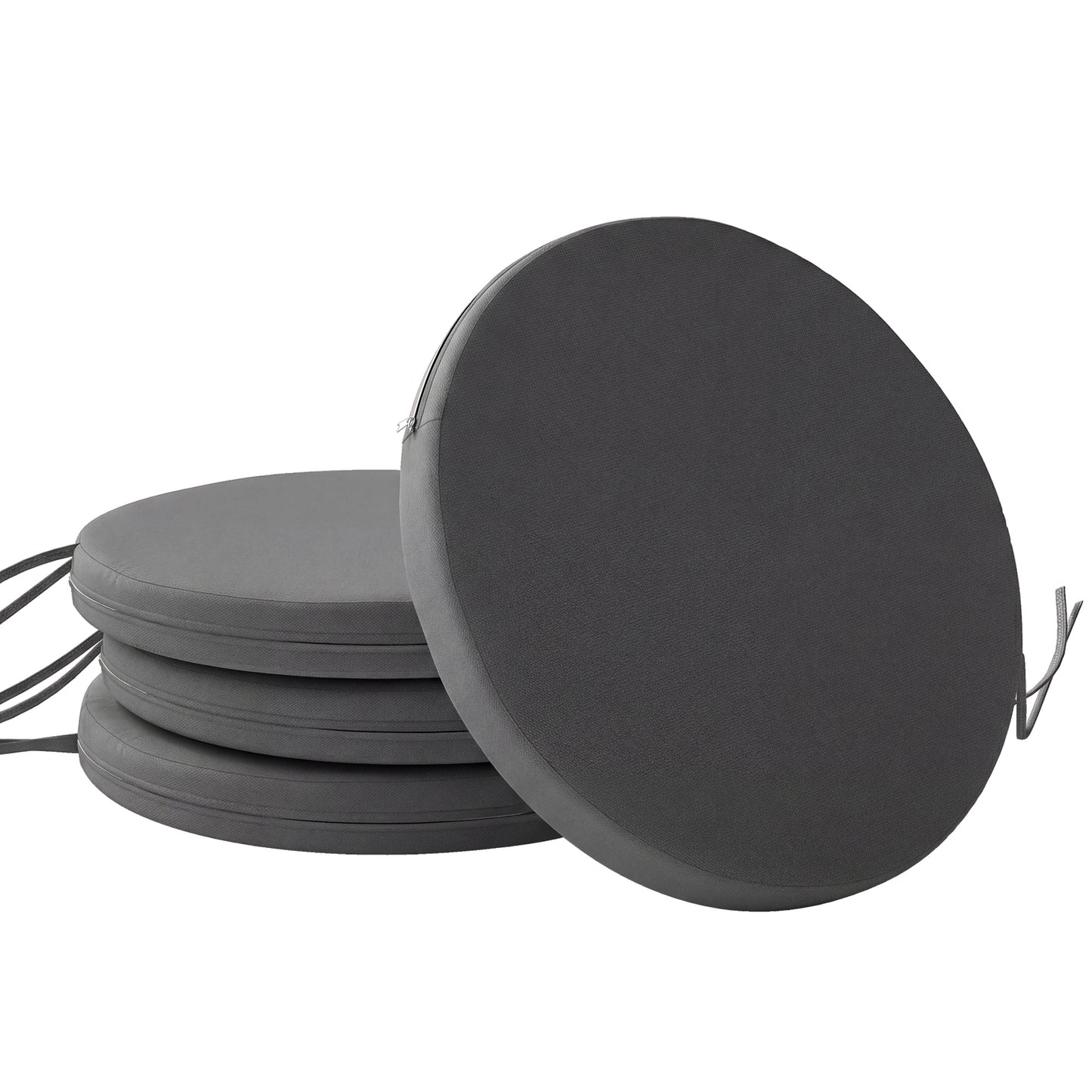Bistro Chair Cushions, Chair Pads Set of 4, Dark Grey