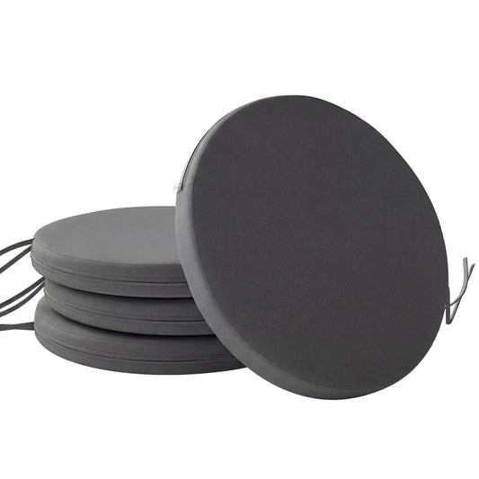 Bistro Chair Cushions, Chair Pads Set of 4, Dark Grey