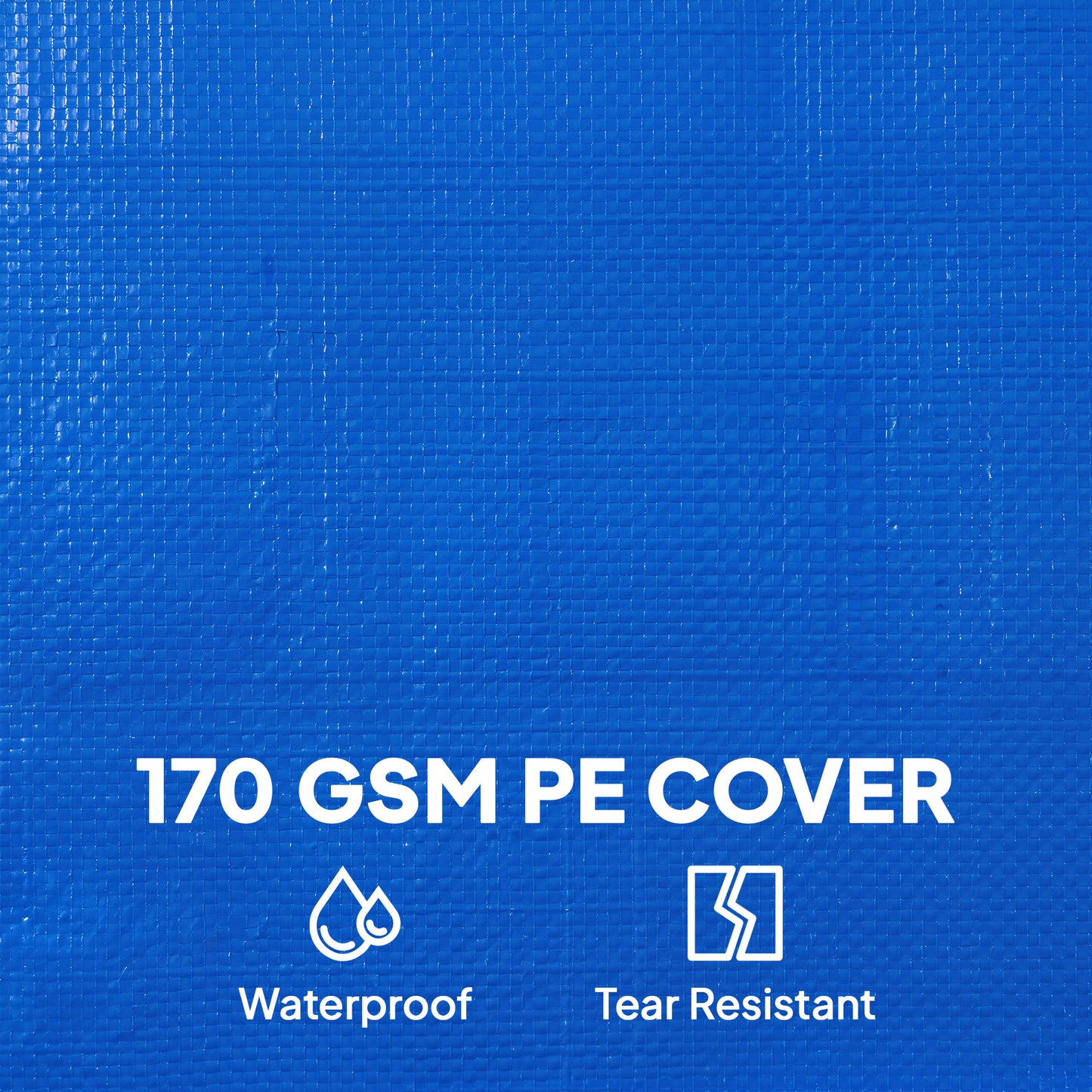 10 ft Round Swimming Pool Cover with Secure Rope, Tightener, Blue