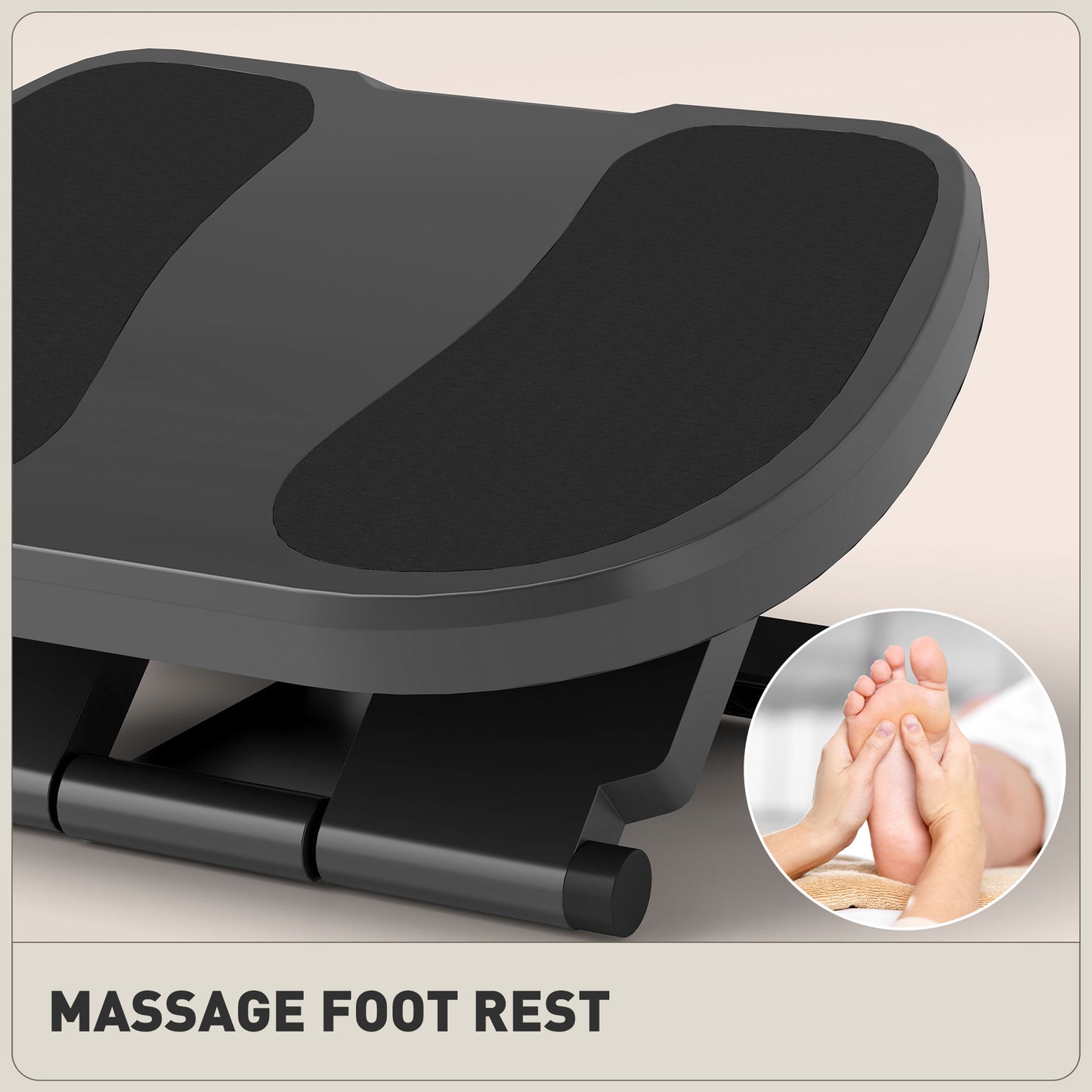 Adjustable Under-Desk Footrest Height Angle Tilt Anti-Slip Compact Health