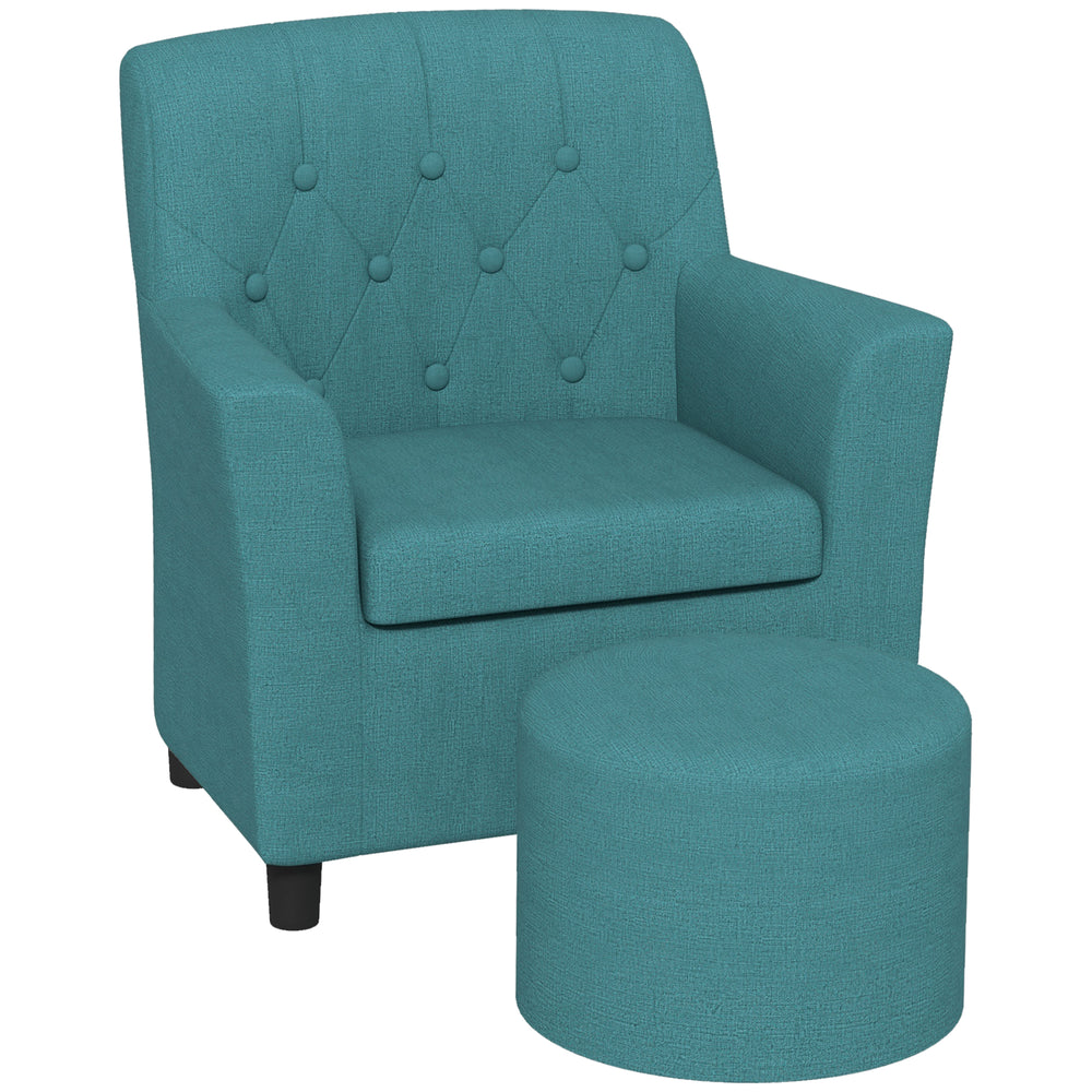 Kids Sofa Set with Footrest for Playroom Bedroom, Blue