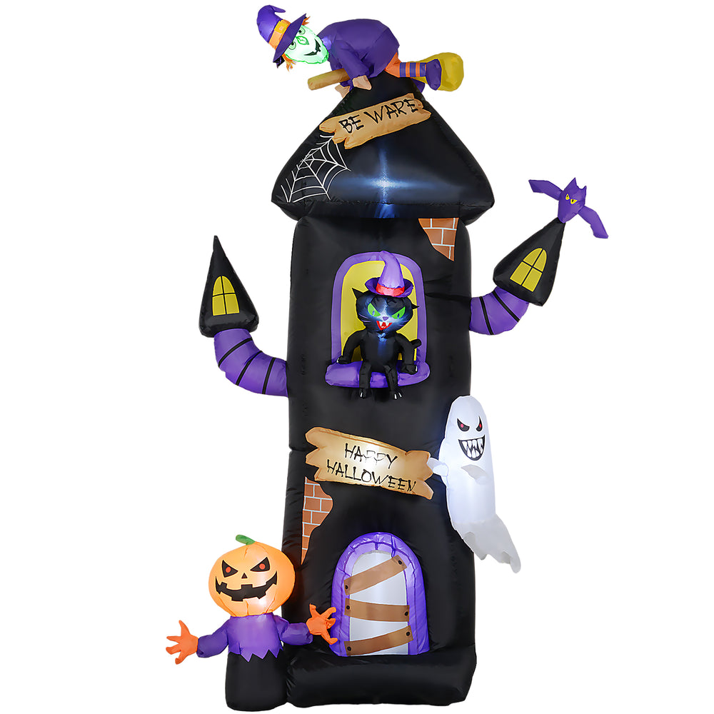 8.5ft Halloween Inflatable Treehouse w/ Witch, Ghost, Pumpkin Man