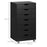 Mobile Filing Cabinet, 7-drawer File Cabinet with Wheels, Black