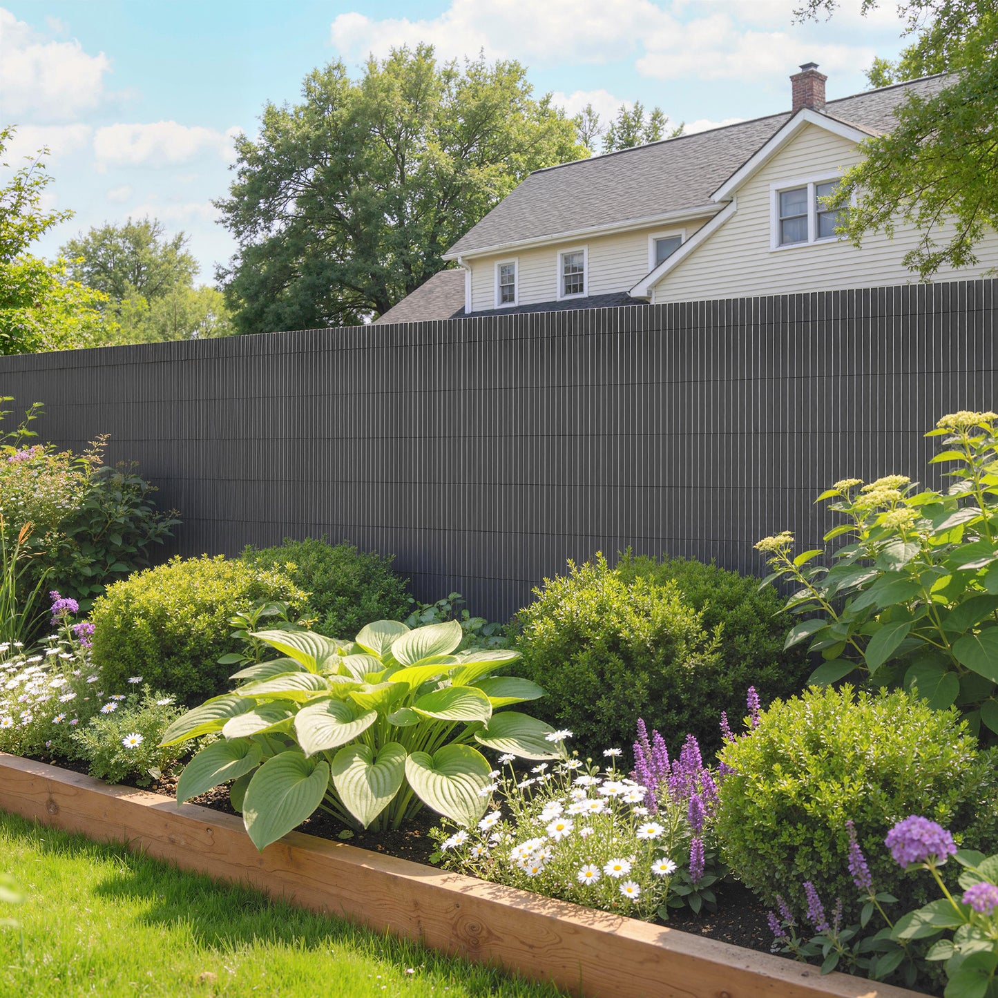 2Pcs Plastic Privacy Screening Fence, 1x5 m Windbreak Fence Grey