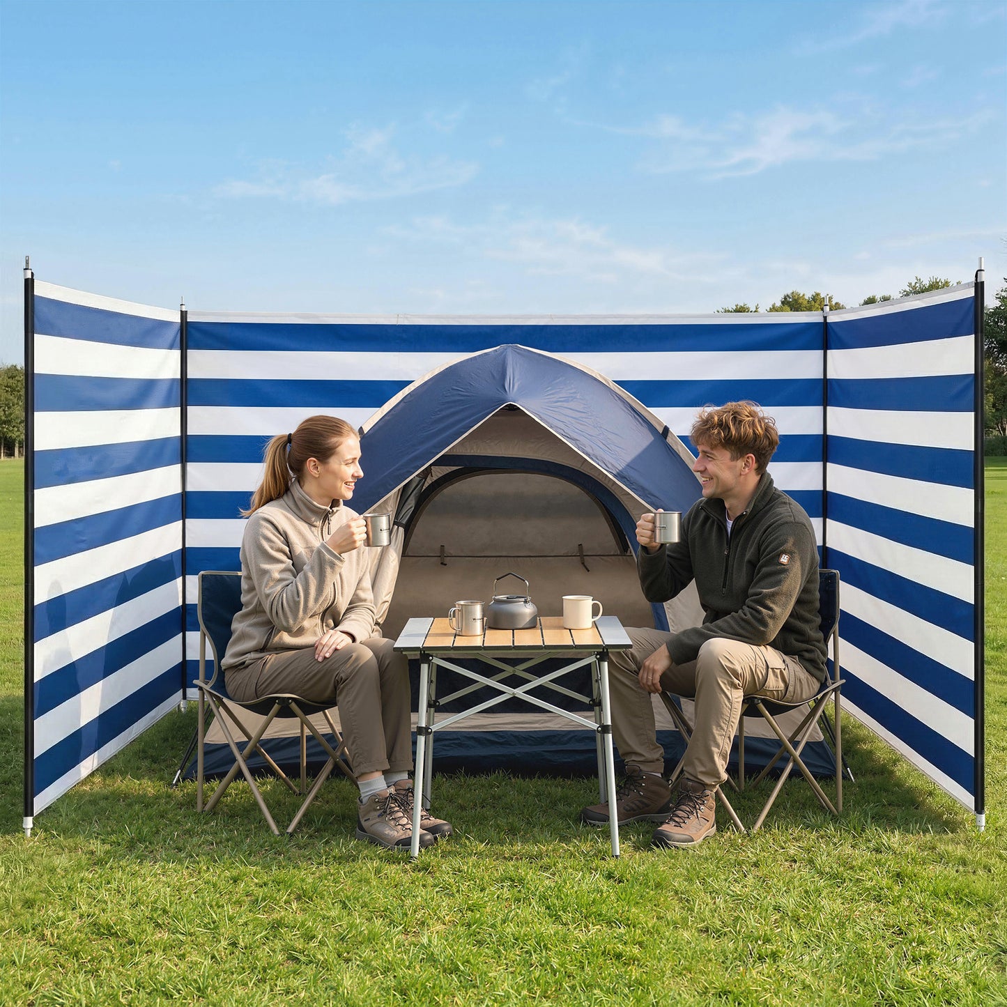 Camping Windbreak Portable Wind Blocker Privacy Wall, 540cm x 150cm