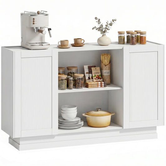 Sideboard Buffet Cabinet, Modern Farmhouse Storage Cabinet, White