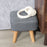 Modern Tufted Footstool, Fabric Foot Stool with Rubber Wood Legs, Padded Seat, for Living Room, Bedroom, Entryway, Grey