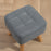 Modern Tufted Footstool, Fabric Foot Stool with Rubber Wood Legs, Padded Seat, for Living Room, Bedroom, Entryway, Grey