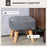 Modern Tufted Footstool, Fabric Foot Stool with Rubber Wood Legs, Padded Seat, for Living Room, Bedroom, Entryway, Grey